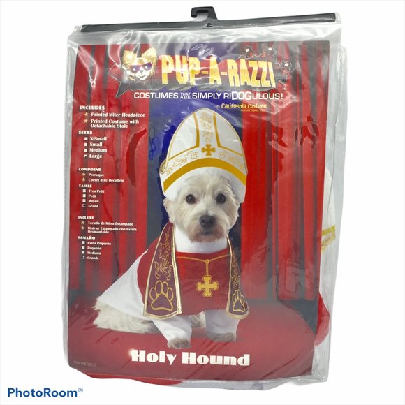 NEW Pup-A-Razzi Holy Hound Dog Halloween Costume Size L Catholic Pope - Picture 1 of 3